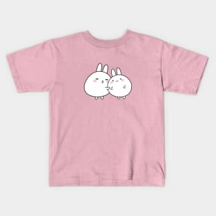 Cute rabbit couple, Cute white rabbit, Valentines day, Cute sticker, Kawaii rabbit Kids T-Shirt